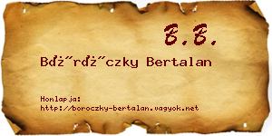 Böröczky Bertalan névjegykártya