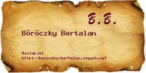 Böröczky Bertalan névjegykártya