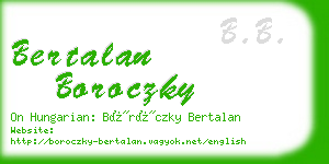 bertalan boroczky business card